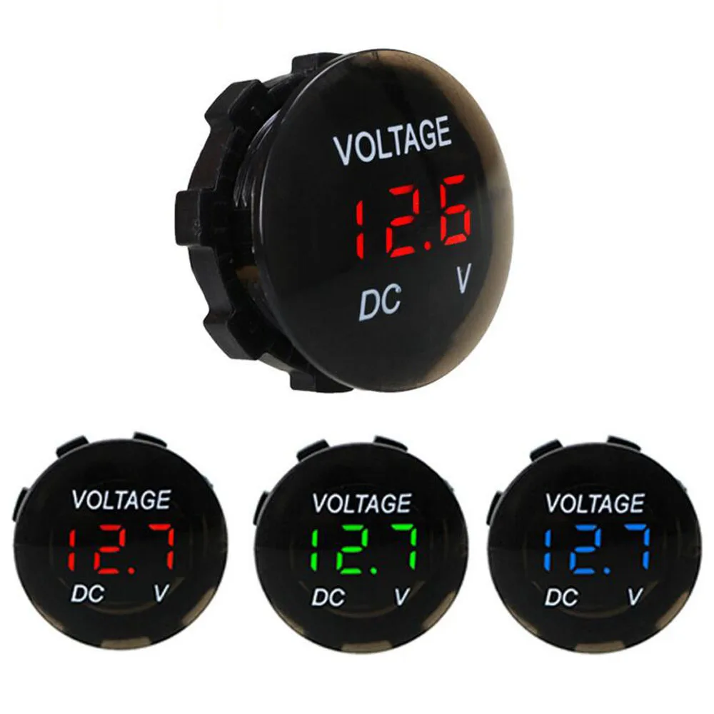 12V-24V Led Display Waterproof Motorcycle Voltmeter Gauge Voltage Meter Led Digital Voltmeter for Motorcycle Car Gauges