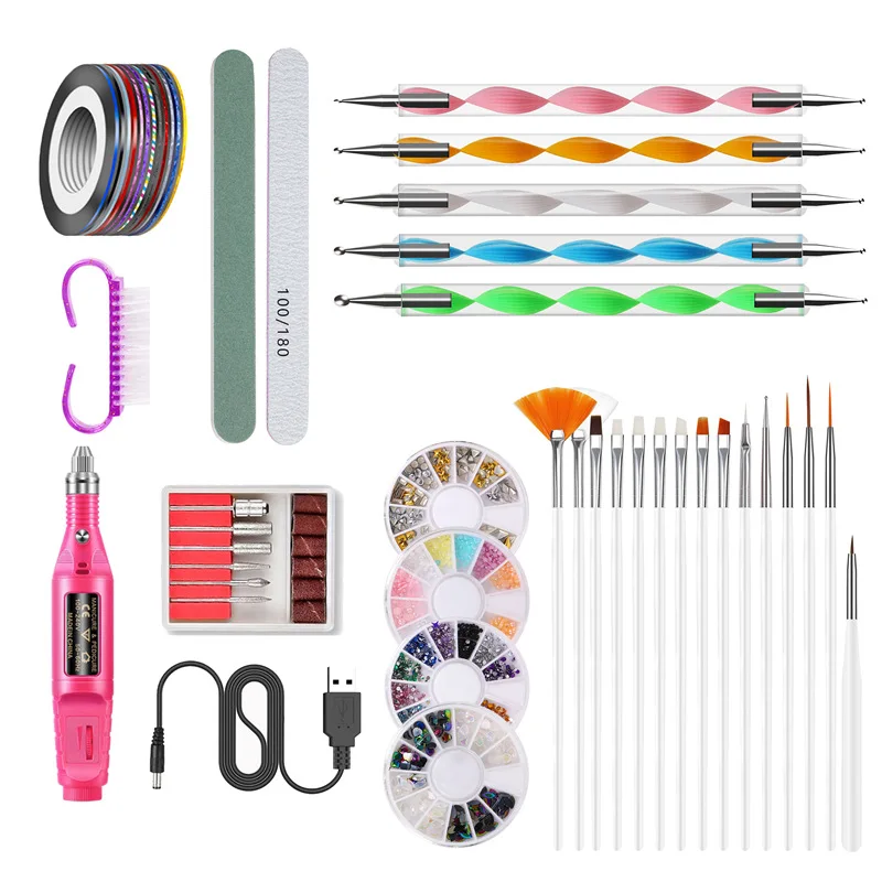 

Mini Electric Carving Pen DIY Kit Electric Tool Polish Fanded Nail Set