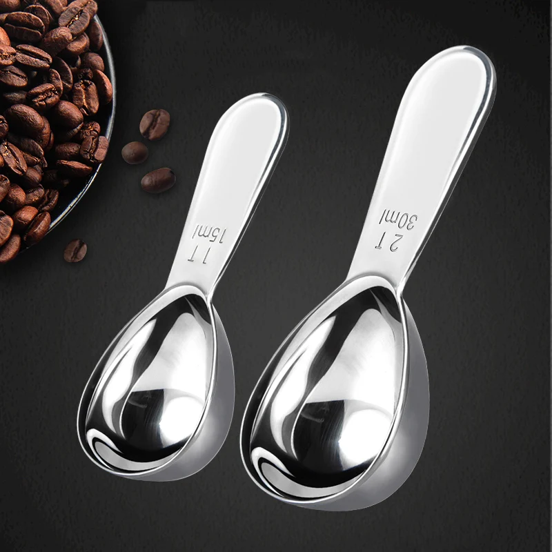 1Pc Coffee Scoop Stainless Steel Tea Coffee Measuring Spoon 15ml 30m Measure Spoon for Coffee Tea Powder Kitchen Measuring Tools