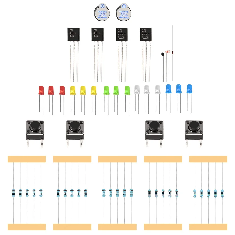 Starter Kit for Arduino Uno R3,Uno R3 Breadboard Resistors LED Lights DC motor Buzzer Uno R3 Starter Kit for Schooling Education