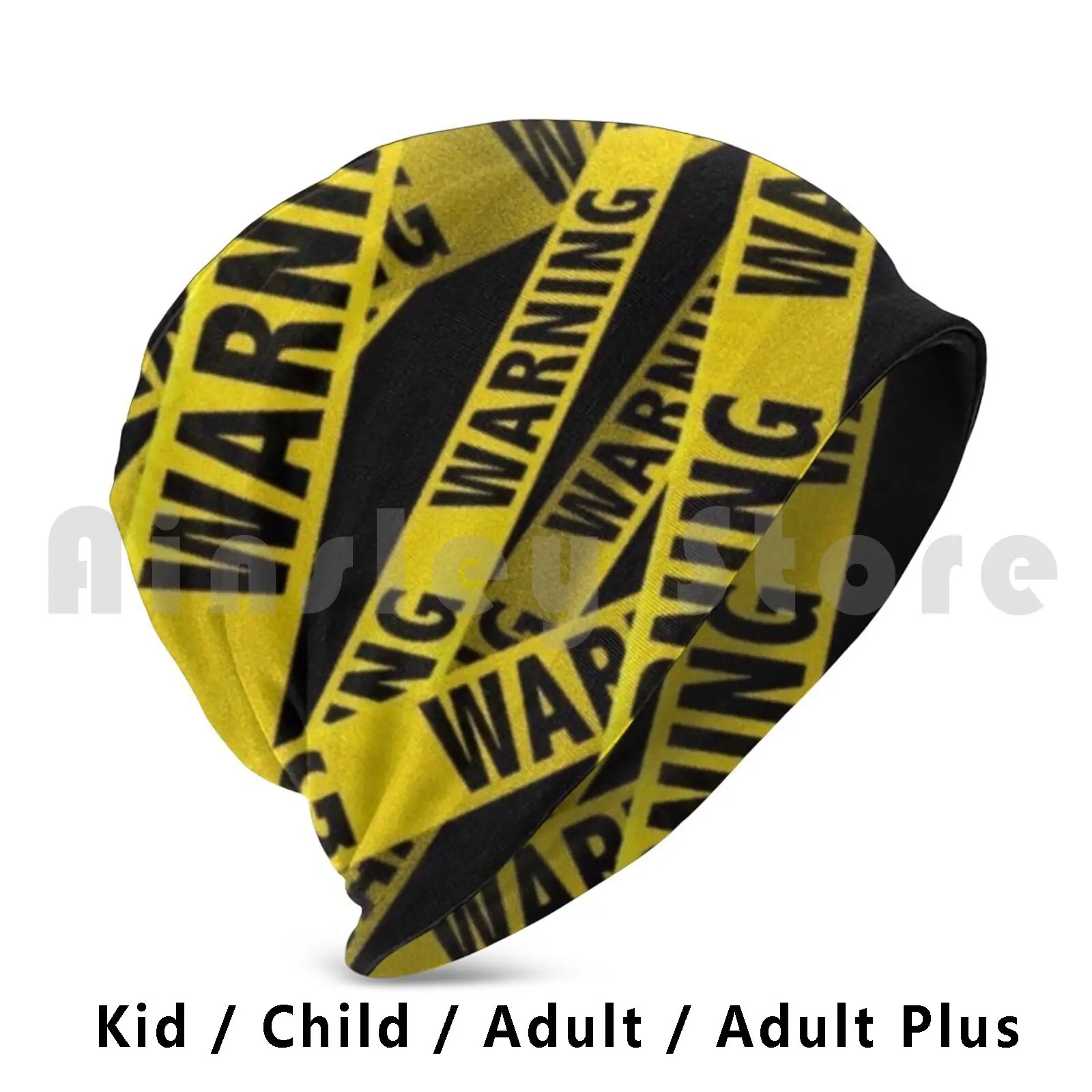 Warning Tape Beanies Knit Hat Hip Hop Warning Cautiontape Police Caution Sign Cops Danger Cautiously