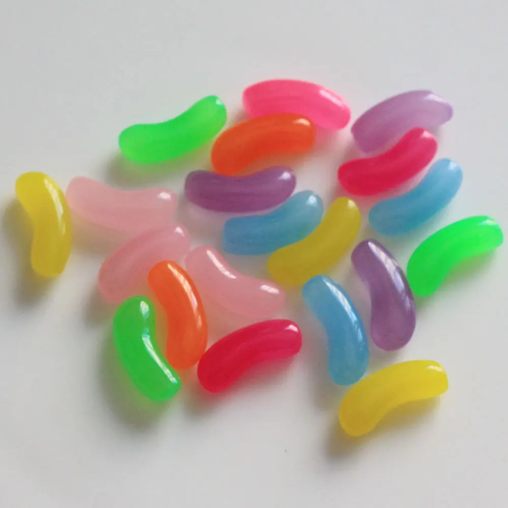 20*6MM Fluorescence Color Jelly Bean Cabochons Miniature Jelly Bean Cabochon Kawaii Jelly Bean Candy Cabs