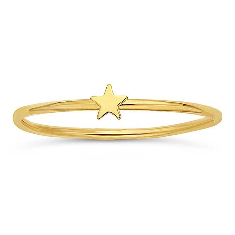 Pierścionek z 14-karatowego złota, wypełniony złotem, 3,5 mm, w kształcie gwiazdy, do noszenia warstwowego, biżuteria w stylu boho, minimalistyczny pierścionek na paliczek, anillos mujer, złote akcesoria, pierścionki damskie. — zdjęcie 2