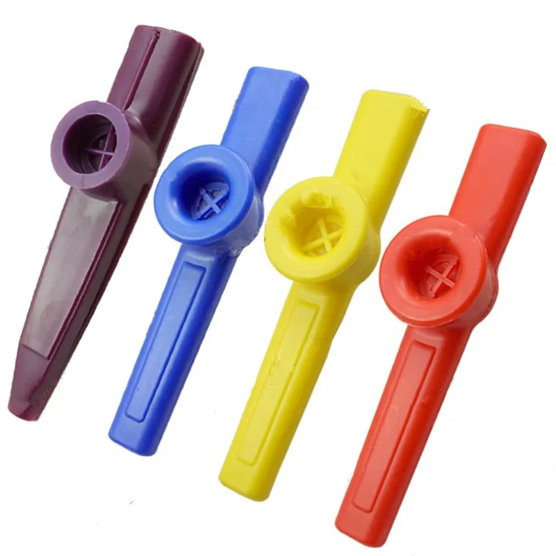 2 Pcs Plastic Kazoo Card Ukulele Guitar Accompaniment Mouth Flute Harmonica 4 Color For Choose Guitar Accessories