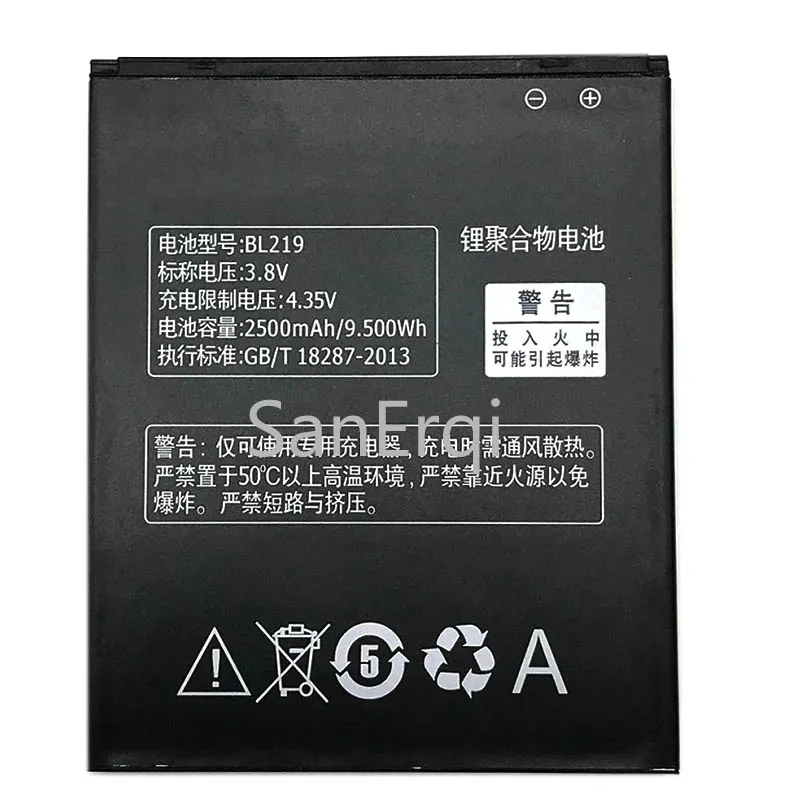 2500mAh BL219 Cell Phone Battery for Lenovo A768T A850+ A880 A889 A890E A916 S810T S856 Phone Battery