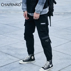 CHAIFENKO Black Cargo Pants Men Hip Hop Streetwear Joggers Sweatpant Fashion Harajuku Harem Pant Multi-Pocket Casual Mens Pants