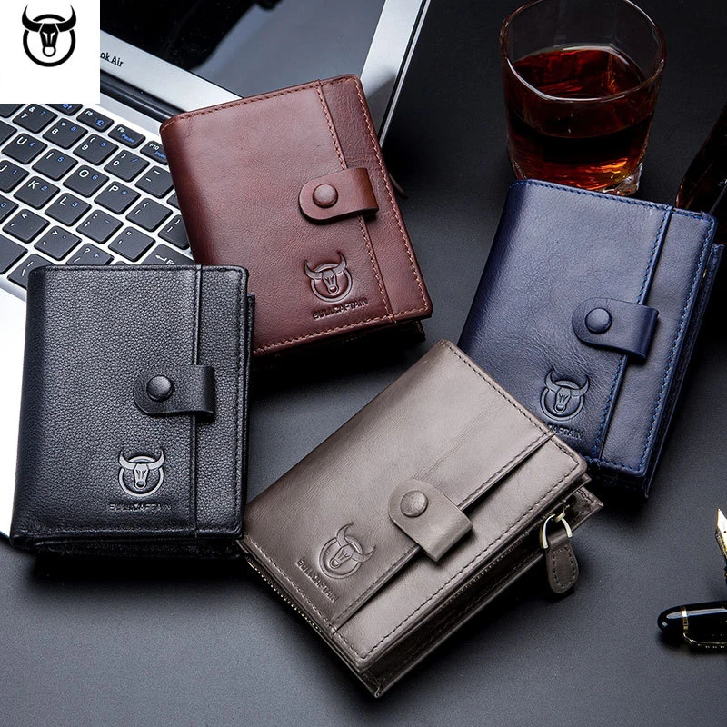 Genuine Leather men Wallet Design Men's Purse male Wallets With Zipper Coin Pocket Card Holder brand Wallet