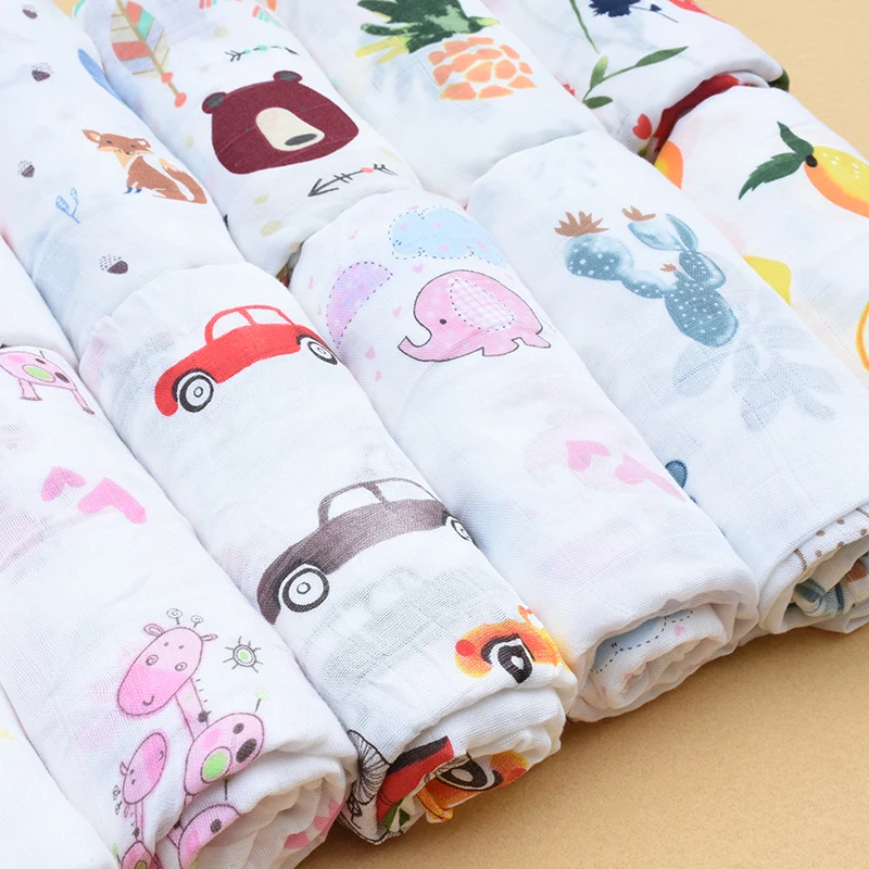 Muslin Baby Swaddle Bamboo Cotton Blanket Wrap Gauze Feeding Scraf Burp Cloths Bath Towel Baby Swaddle Small Size Baby Stuff