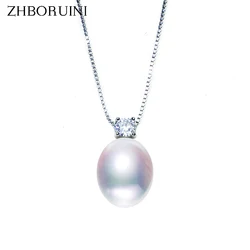 ZHBORUINI 2024 New Necklace Pearl Jewelry Natural Freshwater Pearls Zircon Pendants 925 Sterling Silver Jewelry For Women Gift