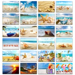 5D DIY Diamond painting Cross stitch seaside landscape Full Square Diamond embroidery beach Full Round Diamond mosaic starfish