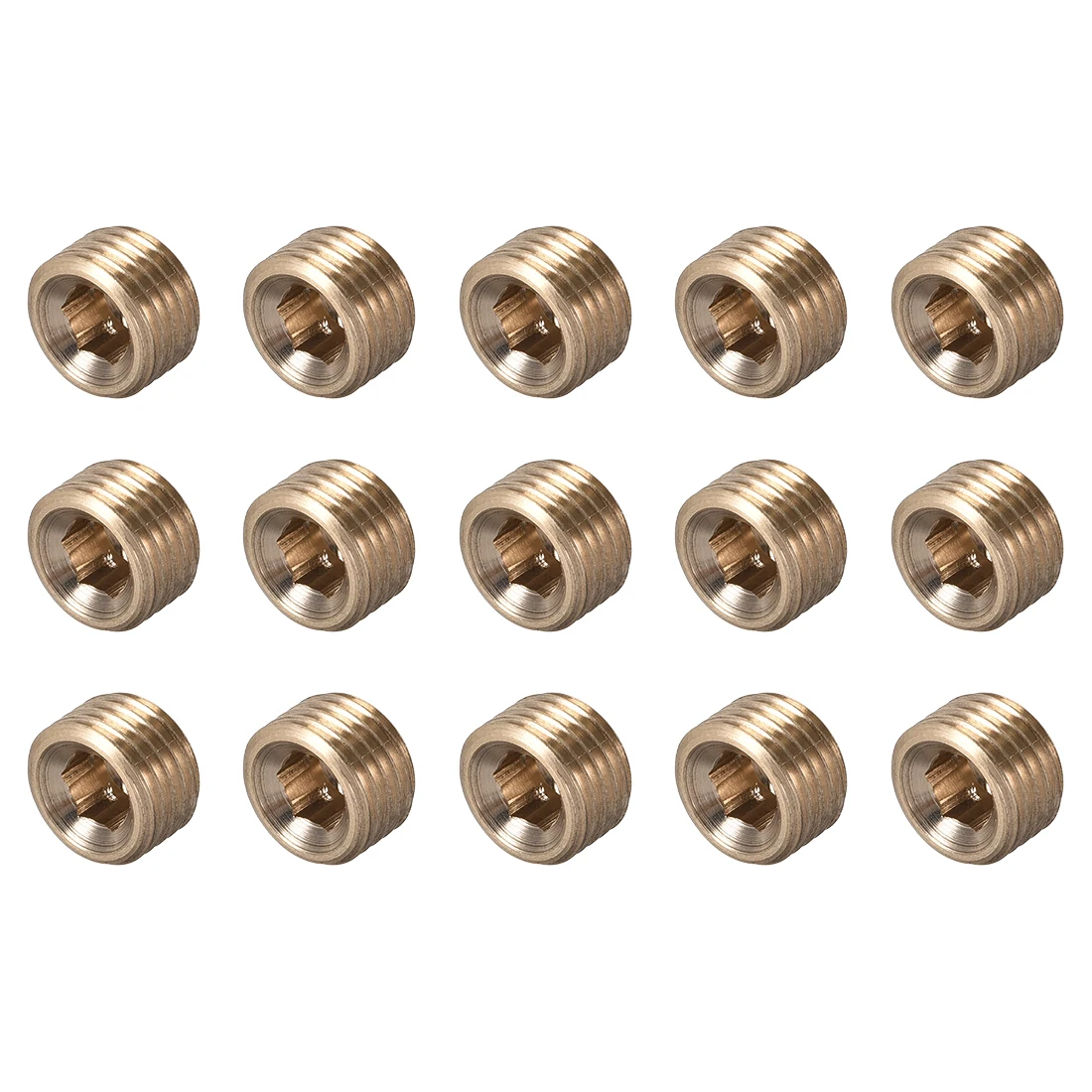 

uxcell 15pcs Brass Pipe Fitting - Hex Counter Sunk Plug G1/4 Male Socket Drive Countersunk Pipe Plugs