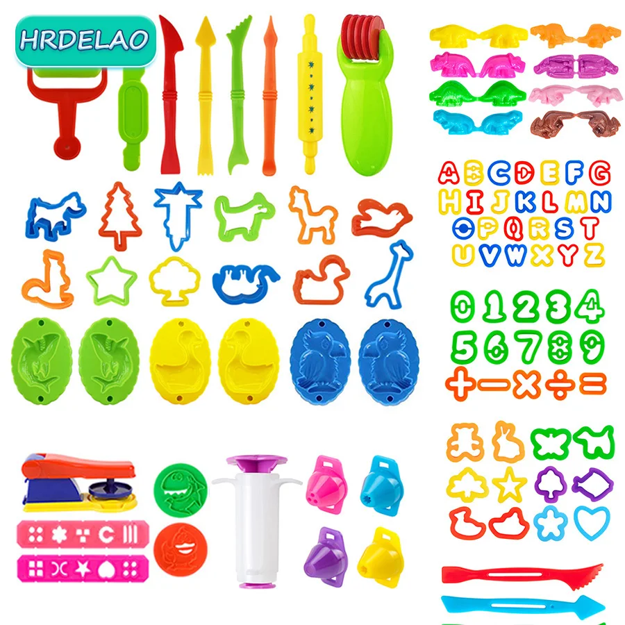 2023 DIY Slimes Play Dough Tools Sets Accessories Plasticine Modeling Soft Clay Kits Cutters Molds Educational toys for Children