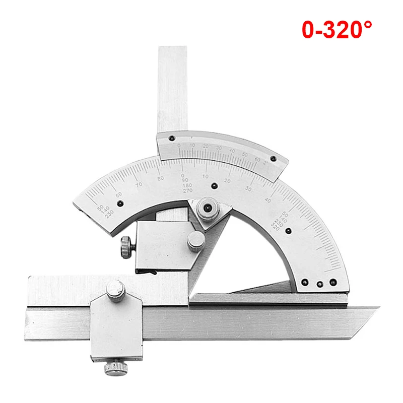 0-360/320degree Stainless Steel Bevel Protractor Angular Dial ruler goniometer Universal Bevel Protractor with 300mm blade