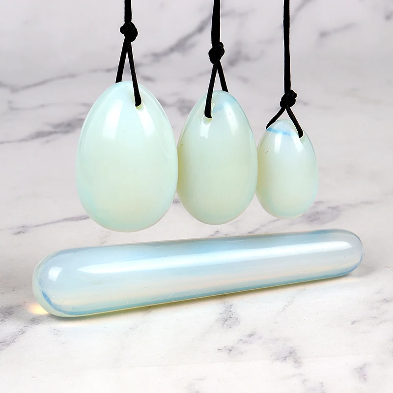 

Opalite Massage Egg Set Yoni Wand Massager Crystal Jade Mineral Ball Kegel Vaginal Exercise Tool Pelvic Floor Muscle Health Care