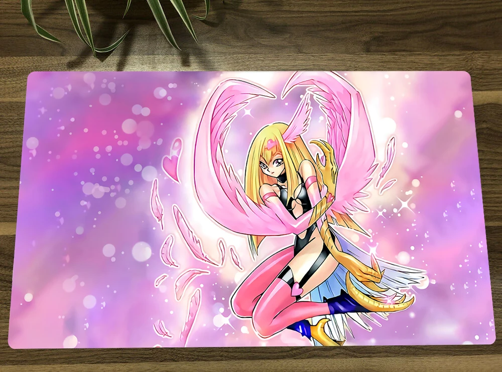 

YuGiOh Harpie Girl TCG Mat Anime Trading Card Game Mat CCG Playmat Anti-slip Rubber Mouse Pad Desk Mat 60x35cm Free Bag