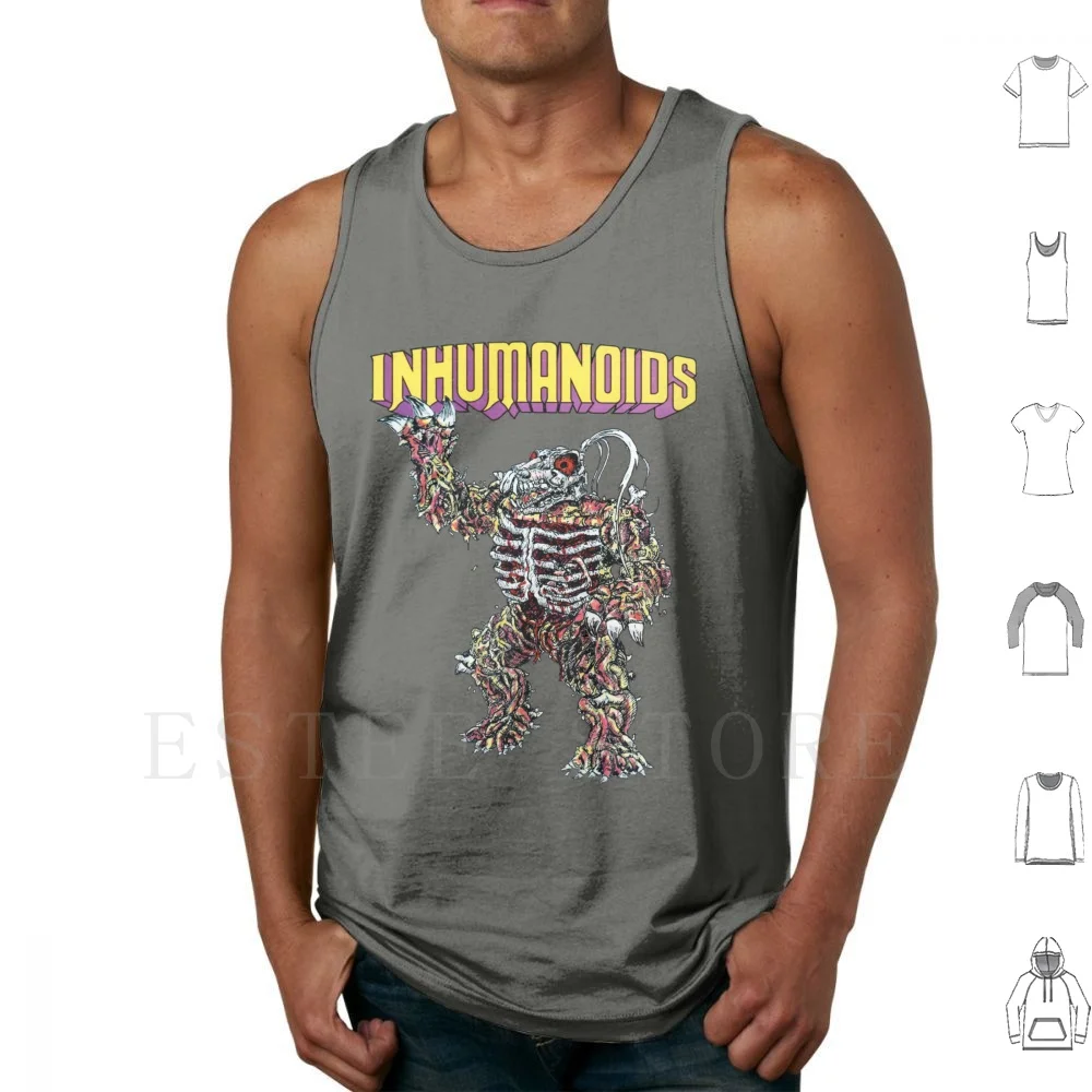 Inhumanoides D.compose Camisetas sin mangas Chaleco Algodón Inhumanoides D Compose Metlar Thundercats G I Joe Conan Comic Con Horror 80s 80s