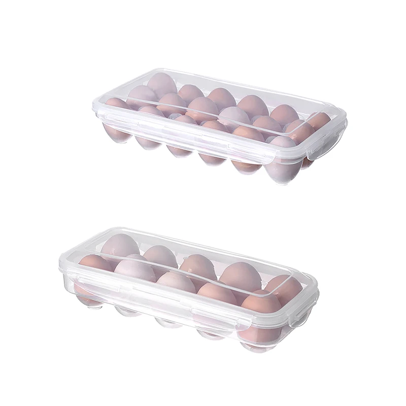 10/18 Grid Egg Storage Box Egg Tray with Lid Kitchen Refrigerator Egg Box Egg Drop Rack Egg Storage Boxes Fridge Egg Organizer