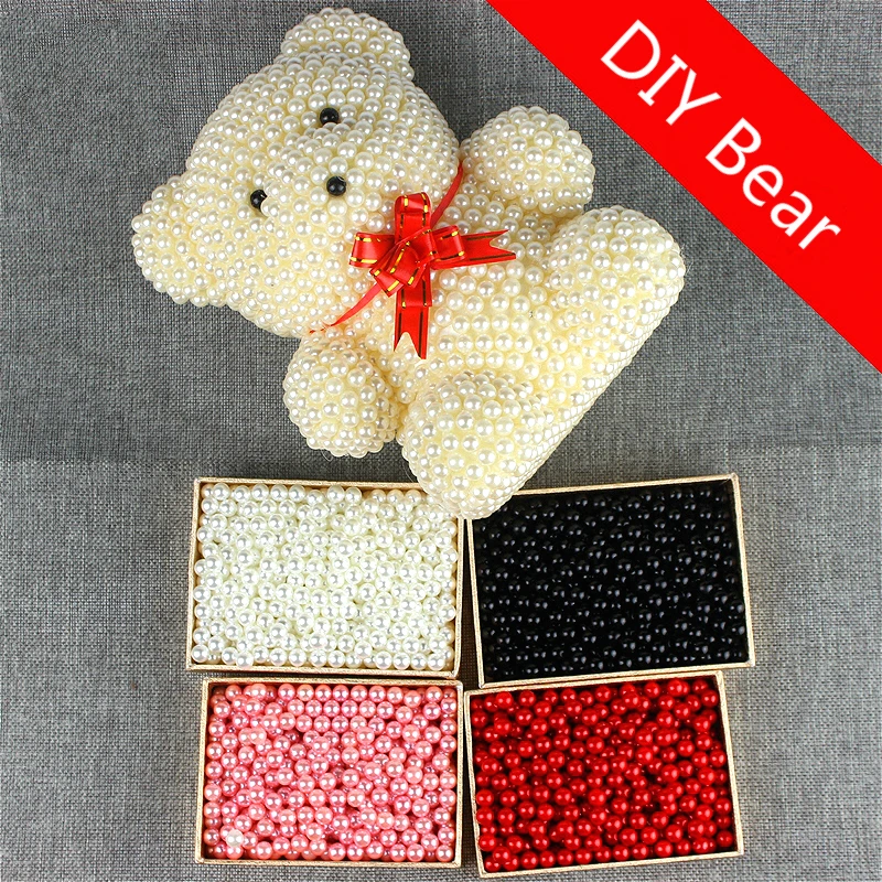 DIY Gift for Valentine's Day Foam Bear Mold Luck Dog Mold Artificial Imitation Pearls Bear Mold Wedding Home Decoration