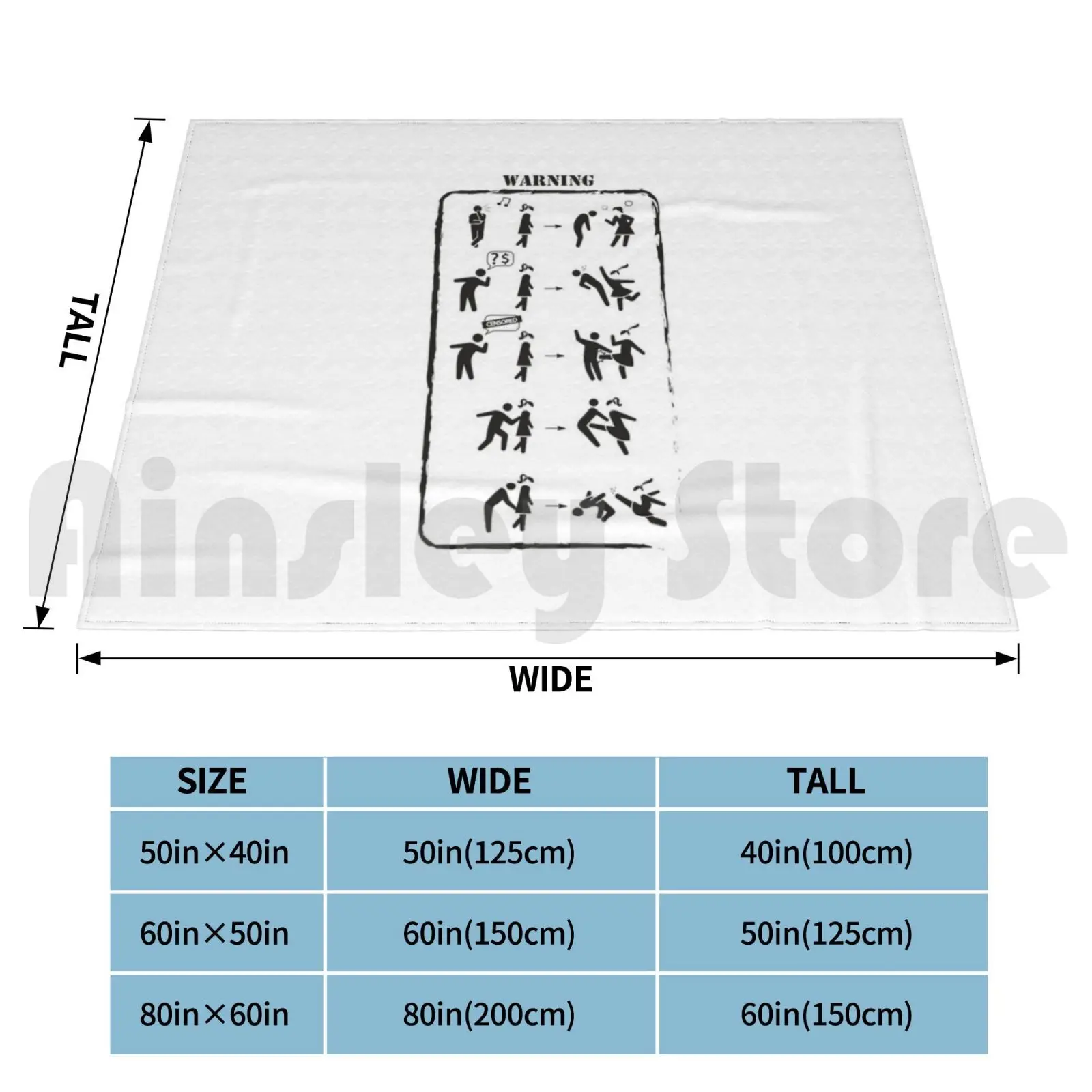 Street Harassment-Warning Black Pictograms Blanket For Sofa Bed Travel Anti Sexual Harassment Womens Right