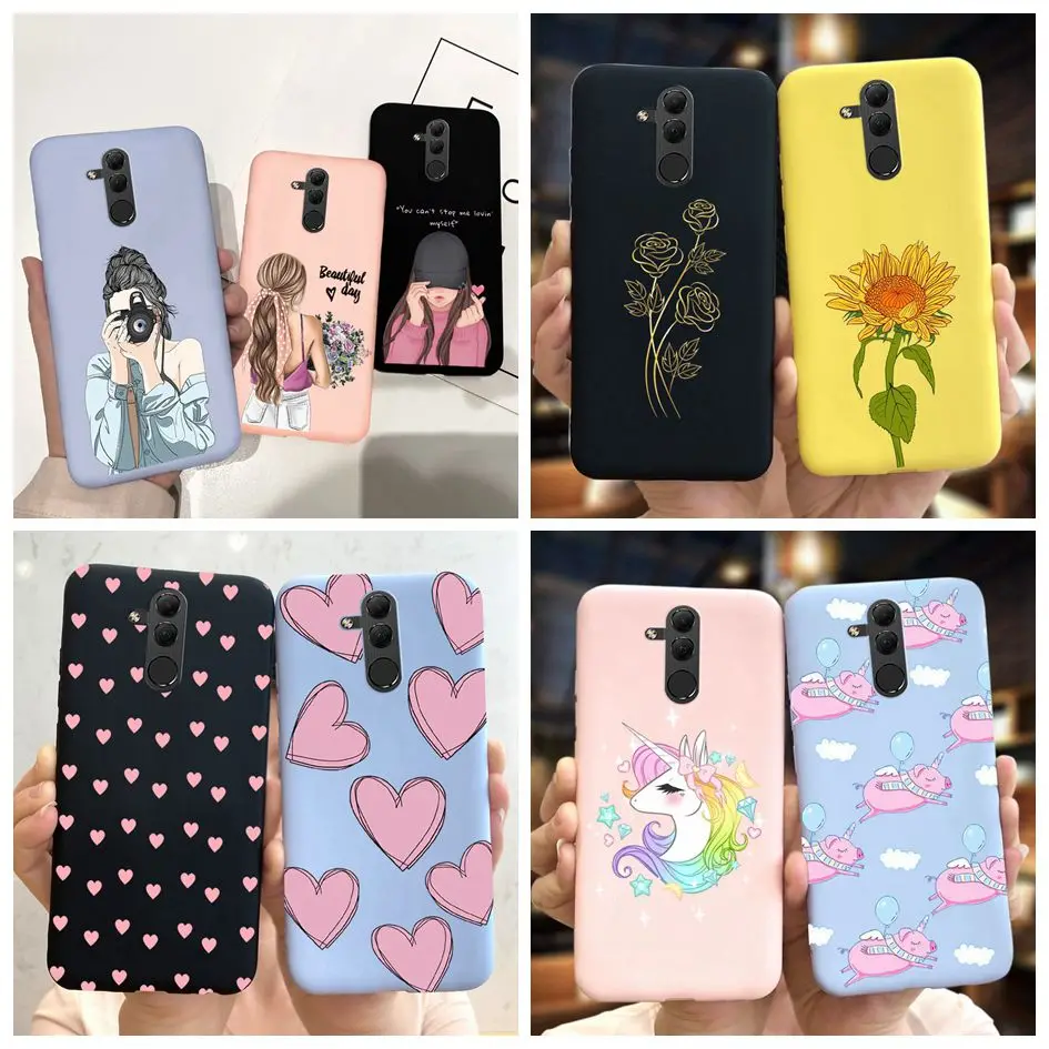 Case For Huawei Mate 20 Lite Soft Cute Cartoon Flower Silicone Phone Cases for Hauwei Mate 20 Lite SNE-LX1 Funda Back Cover 6.3