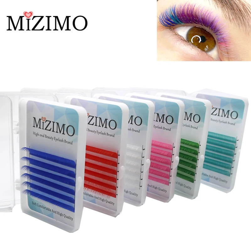 Color eyelashes eyelashes long purple blue independent eyelashes artificial suede grafting eyelashes colorful eyelash extension