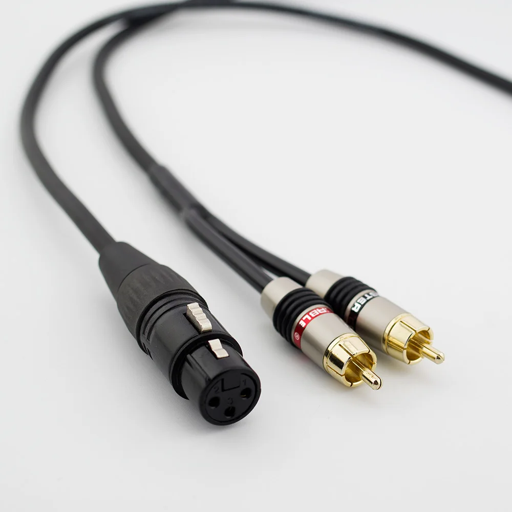 Hifi XLR na podwójny kabel Audio RCA 2 RCA męski do XLR 3 Pin kobieta Cannon wzmacniacz mieszania kabel z wtyczką 1m 1.5m 2m 3m 5m kabel