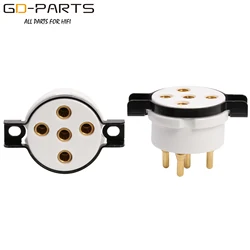 5-Pin Ceramic Vacuum Tube Socket For PX4 B4 B5 PX25 1064 U18 RGN106 Gold Plated Machined Brass Pins Hifi Audio DIY
