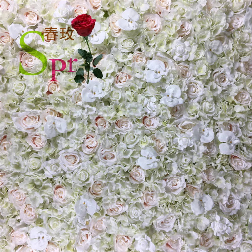 SPR Rolled Flower Wall Silk Flower Cloth Silk Structure Material Wedding Stage Backdrop Artificial Flowers Wall for salon Wall