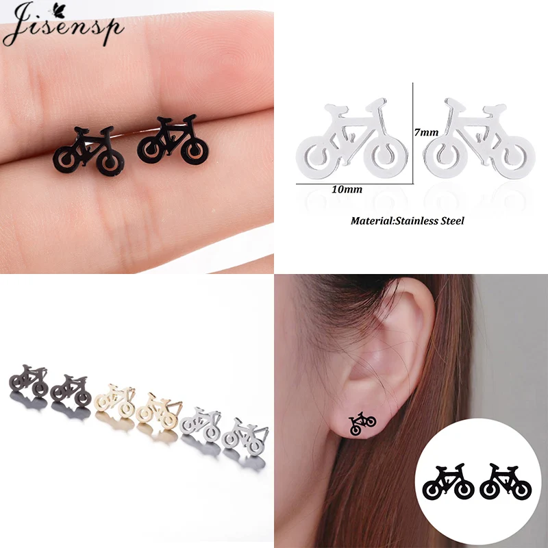 Jisensp Fashion Small Deer Stud Earrings for Women Girls Stainless Steel Jewelry Earing Cute Star Paw Earrings Christmas Gift