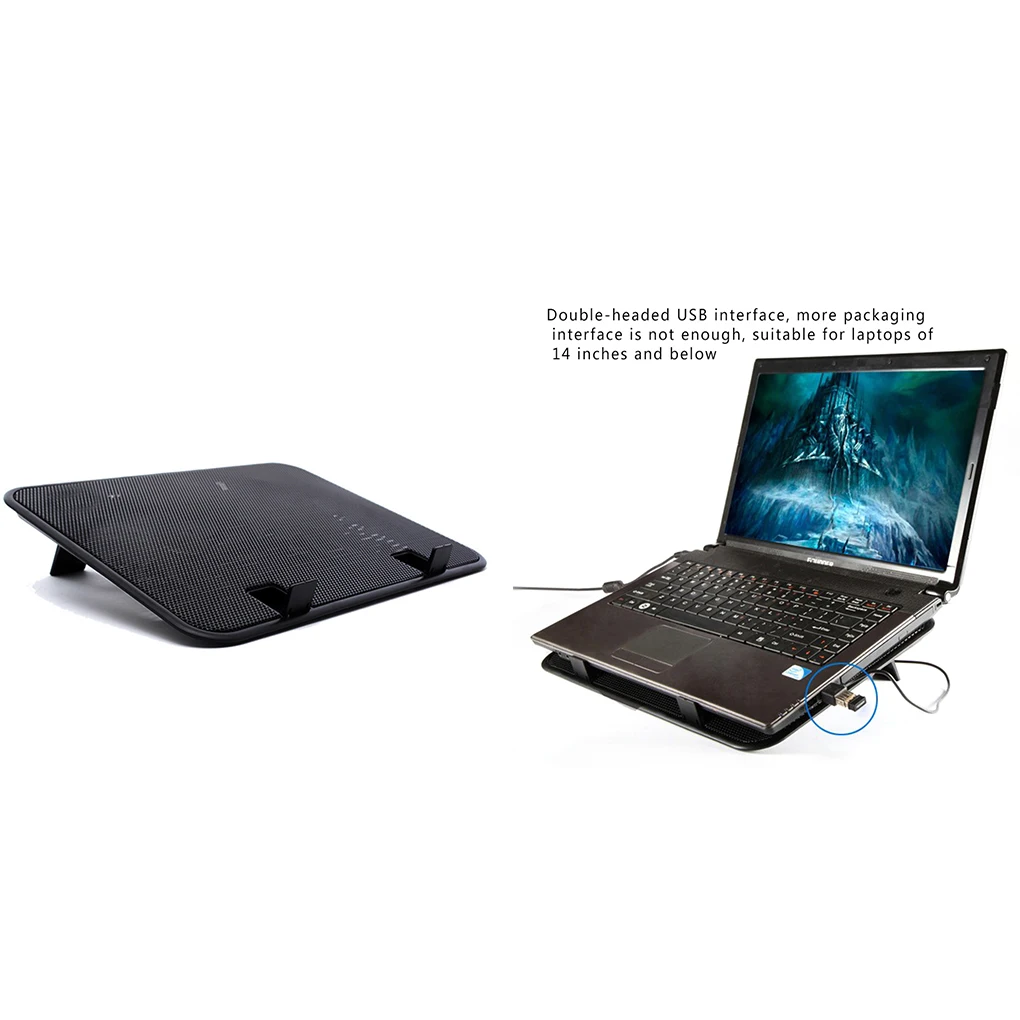 14Inch Gaming Laptop Koeler Dual Fan Twee Usb-poort High Speed Stille Laptop Cooling Pad Notebook Stand Metal Fan voor Laptop