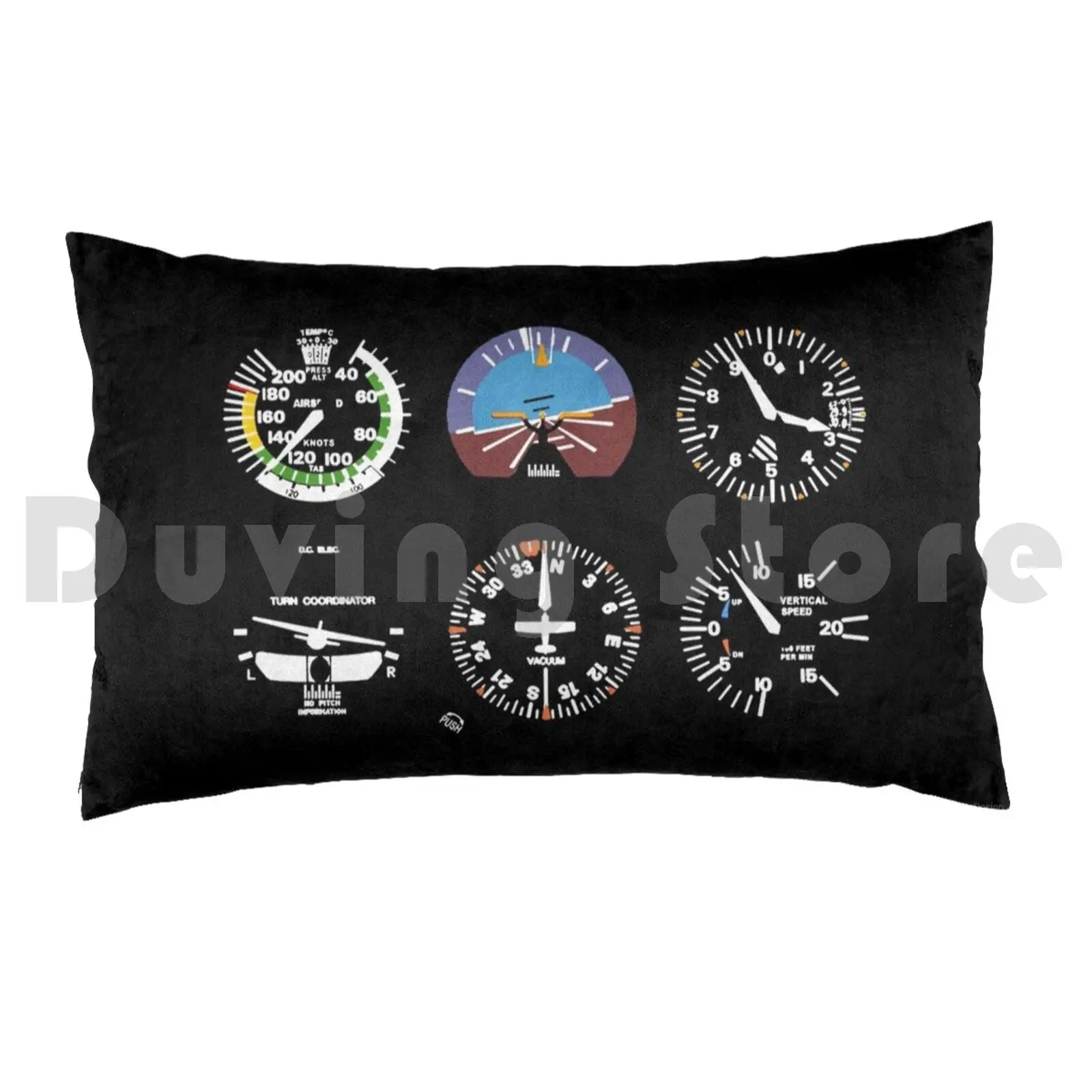 Cockpit Six Dials Flight Simulator Pilot Pillow Case Printed 50x75 Cockpit Six Dials Flight Simulator Pilot