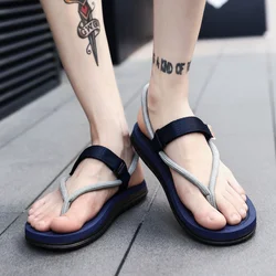 Summer New Mens Sandals Wild Couple Flat Personality Fashion Slip Flip Flops Sandalias Hombre 2021 Plus Size