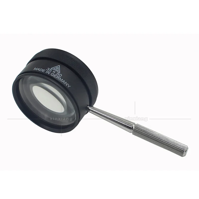 35X 46mm Handle Type Metal Identification Magnifying Glass Optical Glass Lens Cylinder Identification Antique Jewelry Mirror