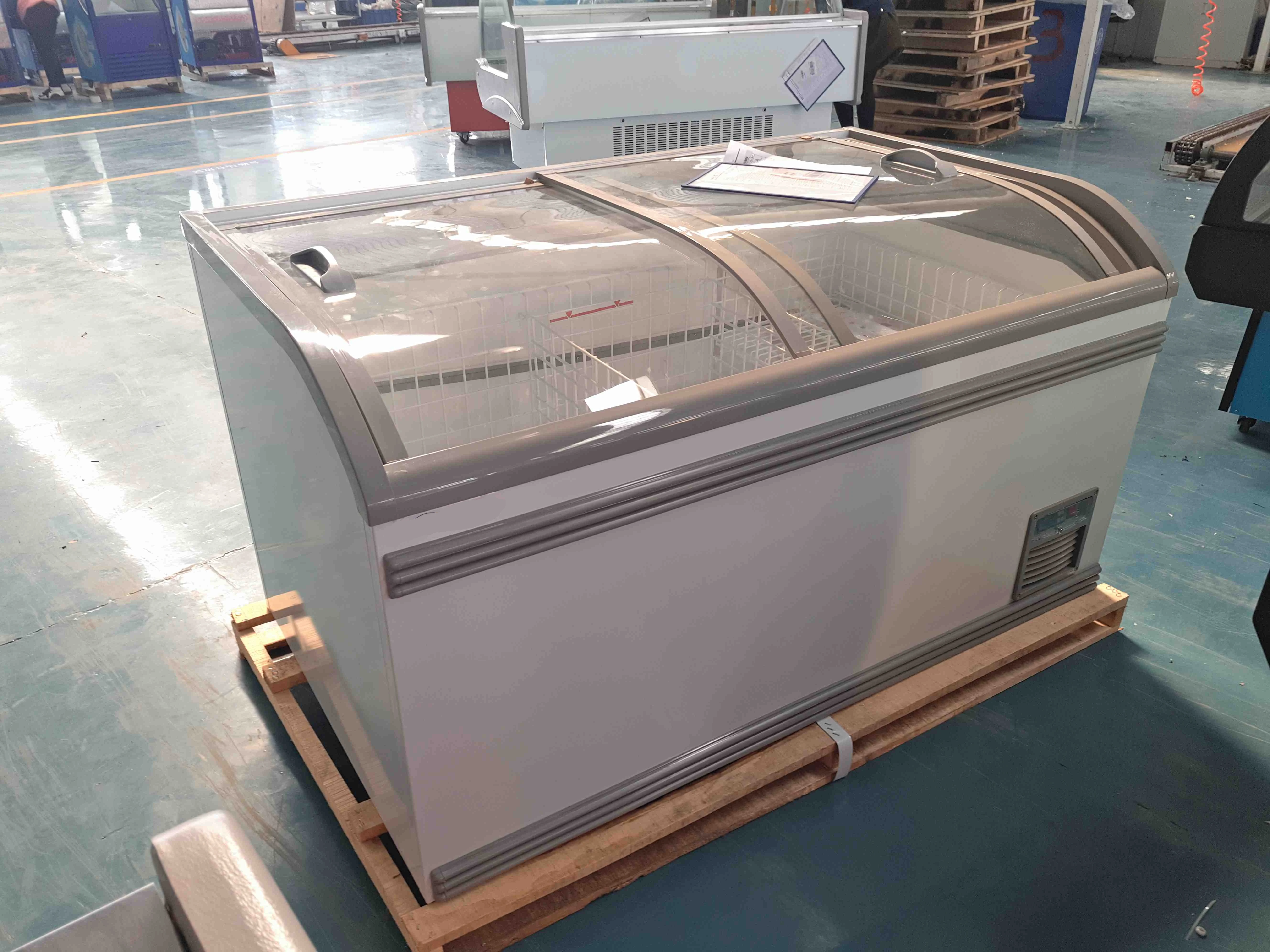 فريزر جزيرة بطول 1.47 متر - ثلاجة سوبر ماركت 18 درجة R404A للأسماك الطازجة