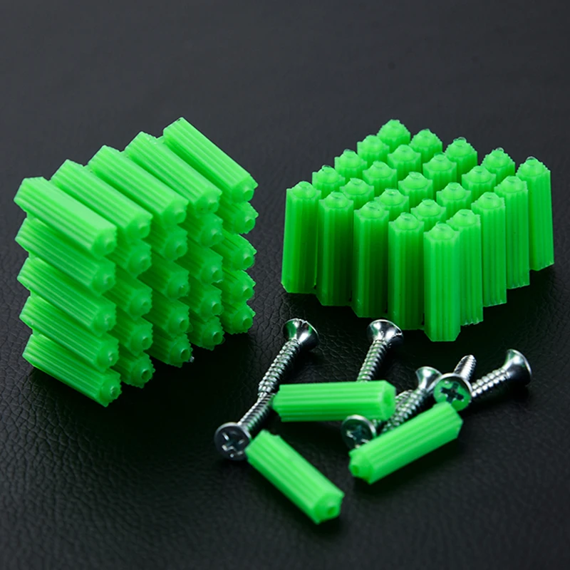 M6 M8 Green Plastic Expansion Tube/rubber Plug/nylon Plunger/Drywall Plastic Wall Plug Anchor Plug Fixing Wall Anchor 200pcs