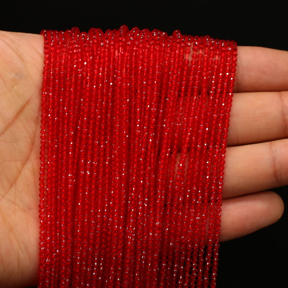 Perline rotonde 2mm squisite pietre semipreziose naturali spinello rosso branello allentato per gioielli da donna che fanno collana braccialetto fai