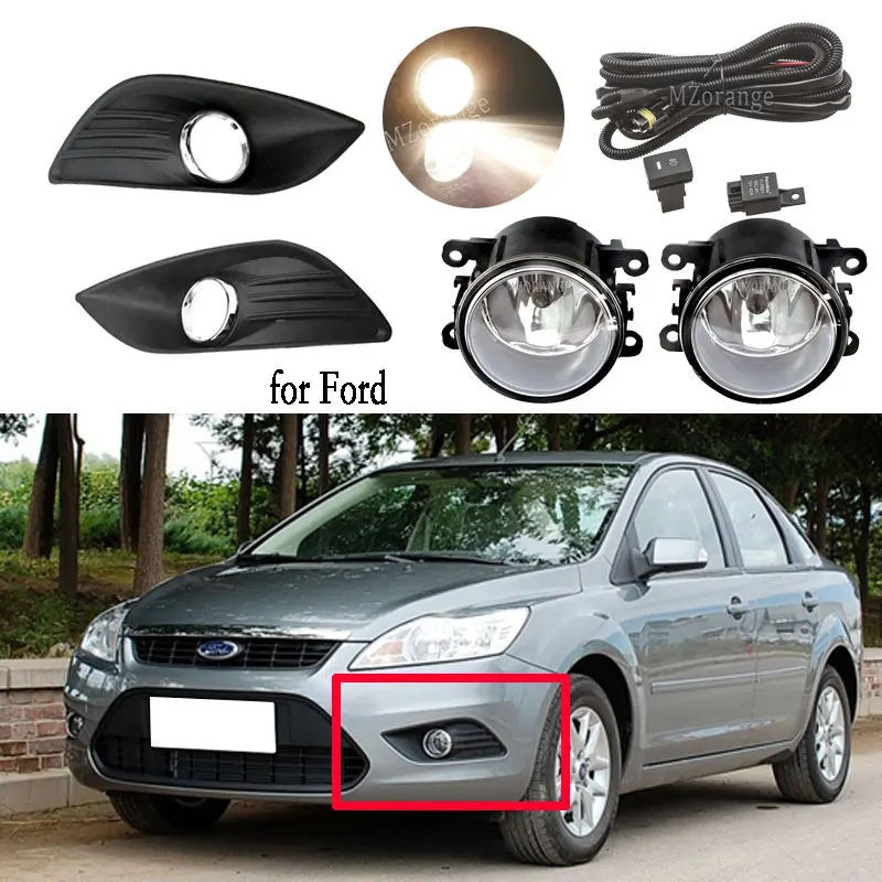 

Fog Lights LED for Ford Focus 2 MK2 2009 2010 2011 Headlight Fog Lamp Cover Grille Bezel Harness Switch Kit Car Accessories