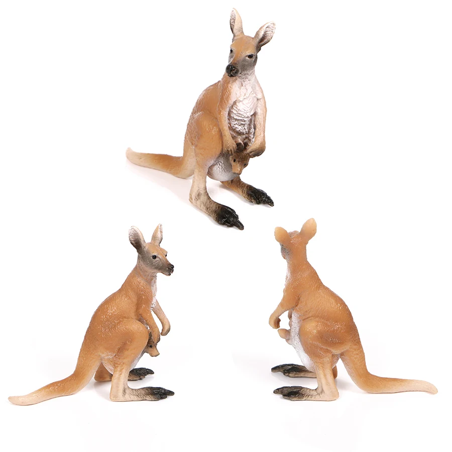 Realistic Animals Action Figures,Wild Kangaroos Zoo Animals PVC Model Educational Forest Farm Toys Collection For Kids