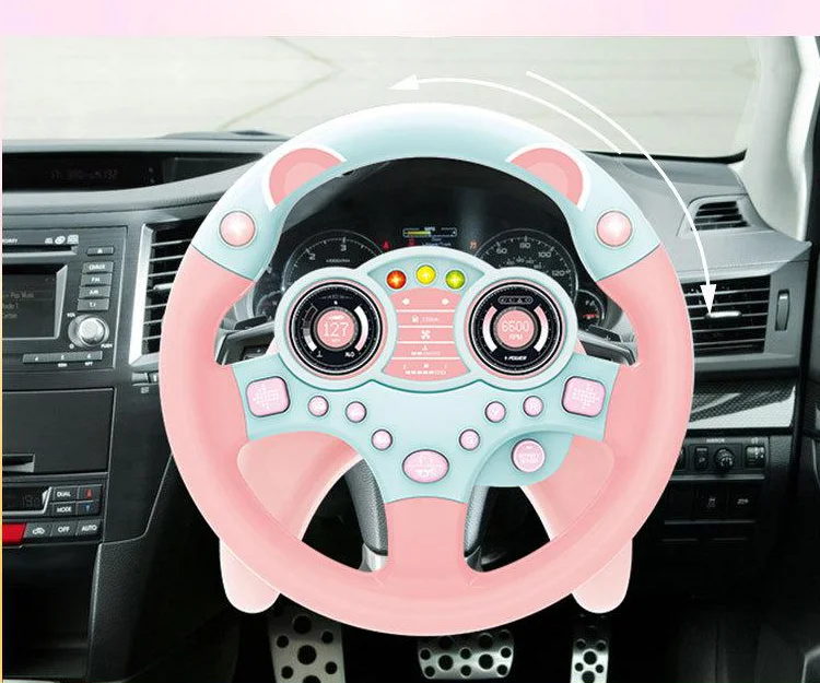 

Eletric Simulation Steering Wheel Toy with Light Sound Baby Kids Musical Educational Copilot Stroller Steering Wheel Vocal Toys