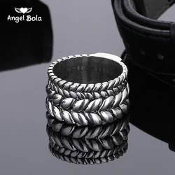 Fashion Tire Pattern Men's Buddha Chain Link Finger Ring Ancient Silver color Jewelry To Women Gift Drop Shipping