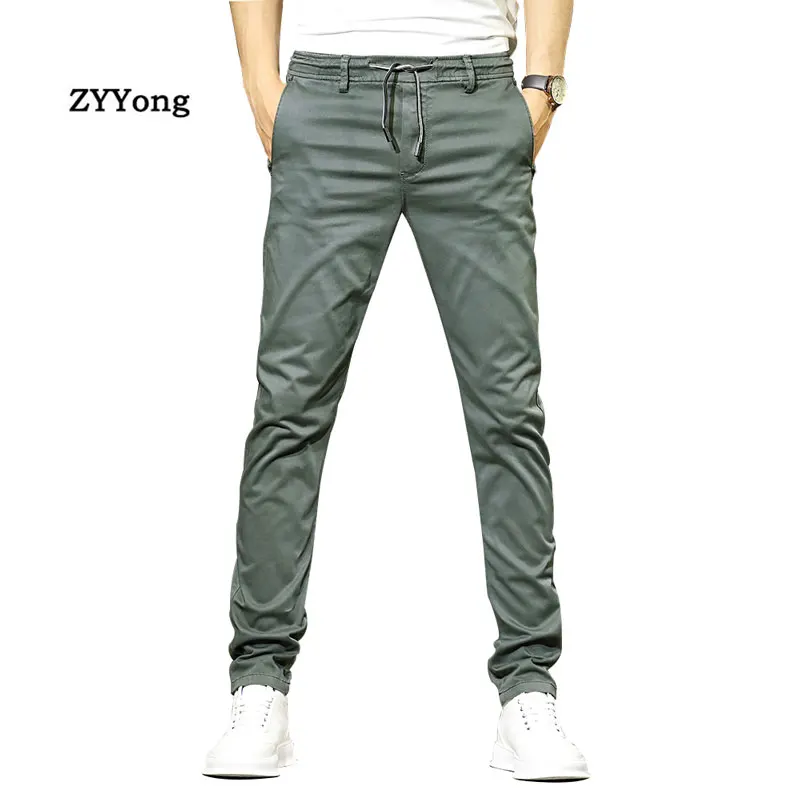 ZYYong High Street Military Men's Casual Pants Cotton Slightly Elastic Comfortable Slim Street Wear Men's Pants Pantones Hombre