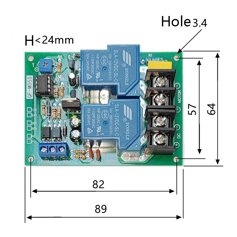 Taidacent-Placa de Control de rotación con Motor DC, módulo de relé de marcha atrás y adelante, parada de horas extra