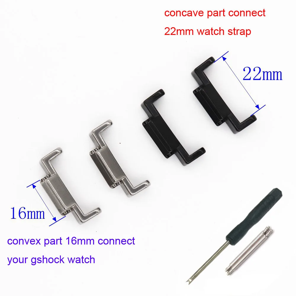 22mm to 16mm Stainless Steel Watch Strap Adapter for Casio G-SHOCK DW5600 GA110 Connectors GSHOCK Watchband DIY Converter