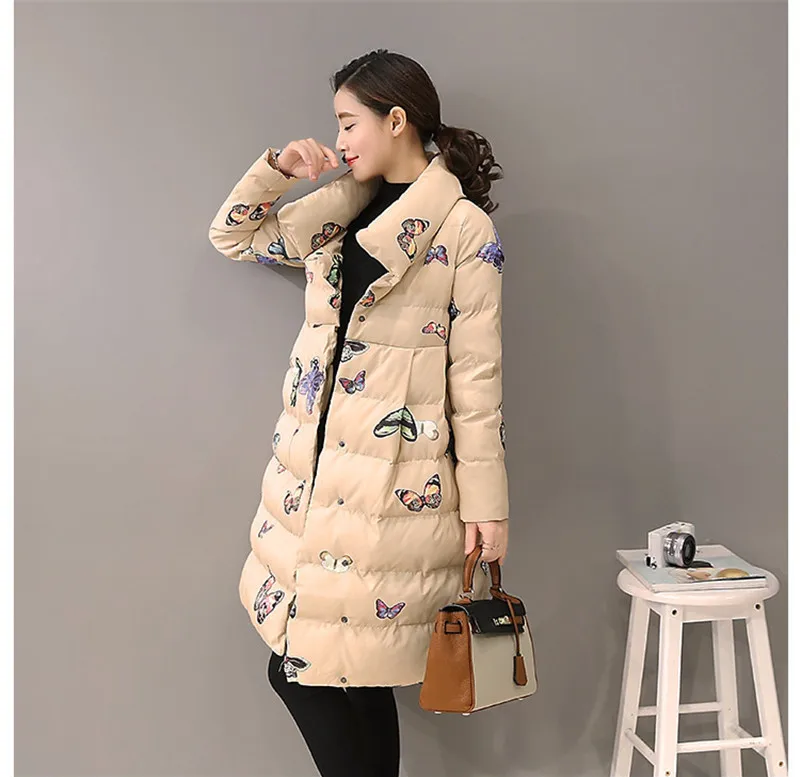 Parkas Mujer Invierno 2020 Womens Print Winter Coat Stand Collar Women's Jackets Padded Women Parka Abrigo Mujer WXF378