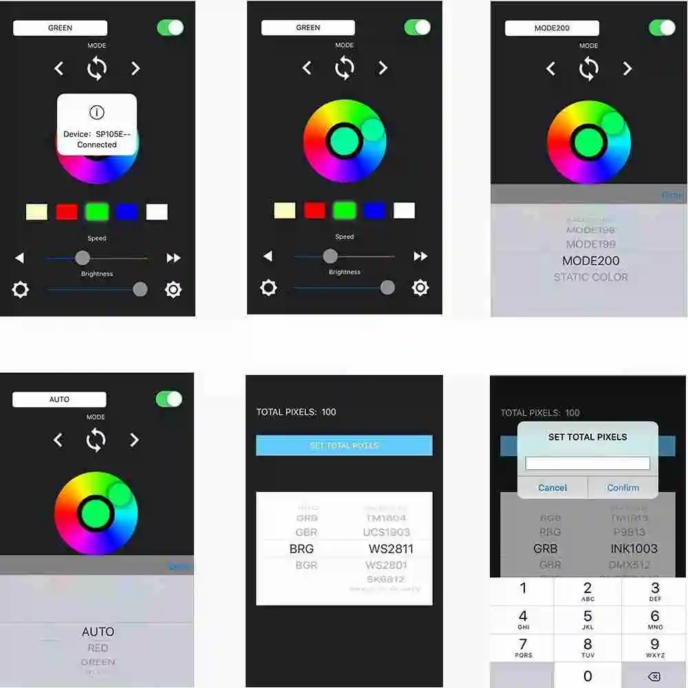 DC5-24V SP105E Led Controller Mobile Bluetooth APP 3Pin 4Pin WS2811 WS2812 WS2813 WS2815 SK6812 Individually Addressable  Strip