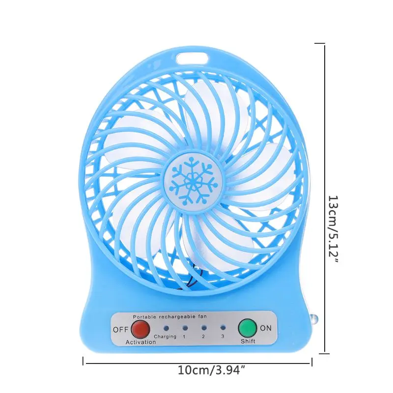 Ventilador de aire portátil con luz LED, miniventilador USB de escritorio, de tres vientos, Sep. 16, gran oferta, envío directo y venta al por mayor