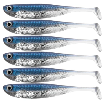 QualyQualy ตกปลาเหยื่ออ่อน 7 ซม.8 ซม.10 ซม.Shad ตกปลาหนอนซิลิโคน Swimbaits Lure อุปกรณ์ตกปลาเบส
