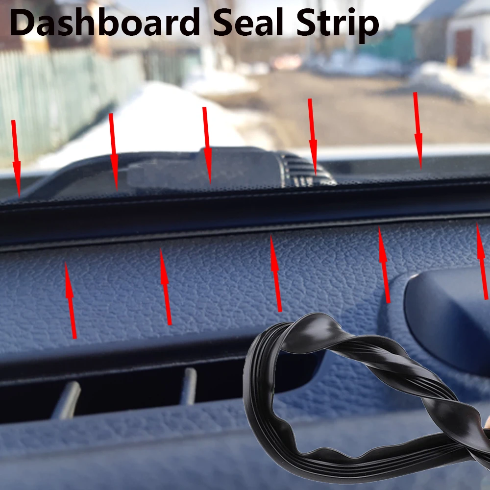 1.6M Car Dashboard Sealing Strips Rubber Sound insulation strip Auto Windshield Edges Gap Seal Strips Car Interior Accessories