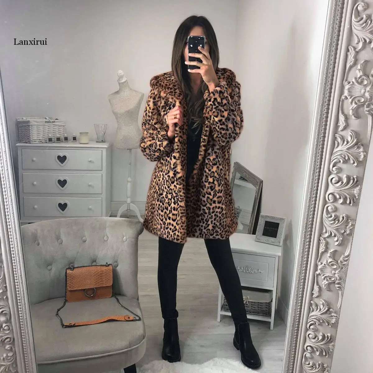 

S-3XL Women's jacket winter fashion new European women Leopard Outerwear Soft Warm Hooded Winter coat Female parkas