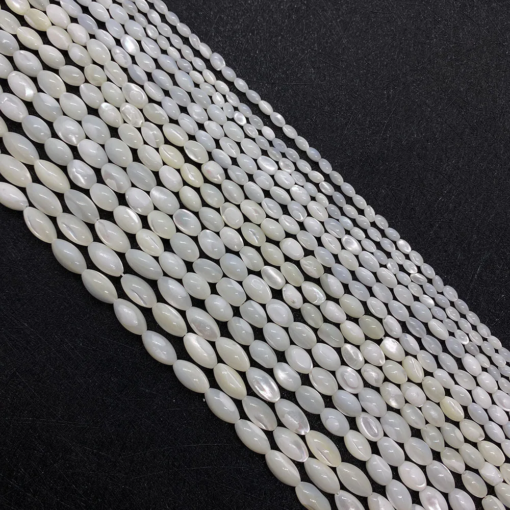 

Natural Sea Shell Beads Rice Grain Shape Mother-of-pearl Loose Beads for DIY Fashion Ladies Jewelry Necklaces Bracelets Earrings